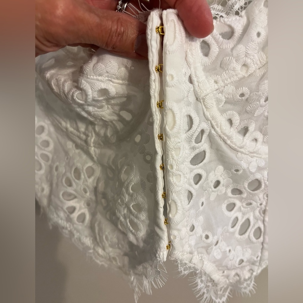 Anthropologie White Eyelet Crop Top - Picture 3 of 7